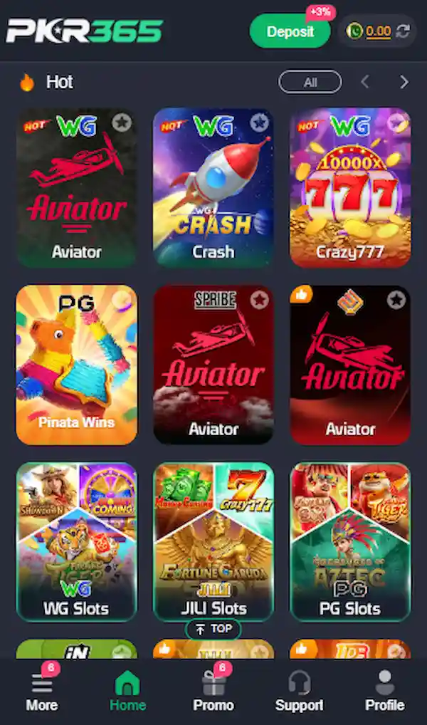 PKR365 APK Game Section