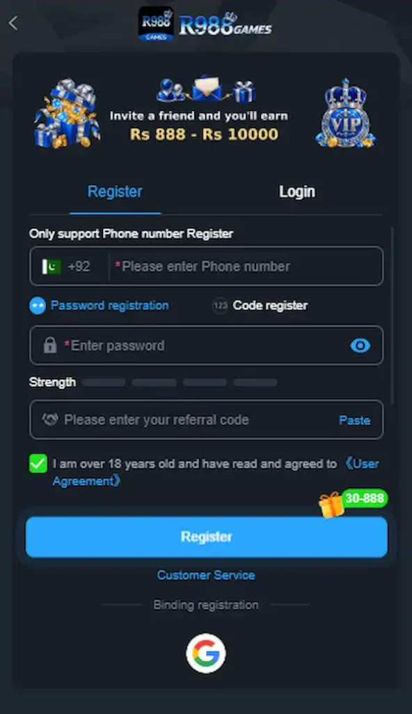 R988 Games Register Process